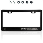 Load image into Gallery viewer, Matte Black License Plate Frame Funny for Anime Fans See You Space Cowboy Anime License Plate Frame Design (12.2 x 6.3 Inches) Easy to Install Stainless Steel Holder for US & Canada