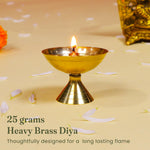 Load image into Gallery viewer, Handcrafted Paro Pyali 2.2 Inch Brass Diya for Pooja Premium Brass Gold Finish Oil Diya Lamp for Home Temple & Festivals Rust Resistant Diwali Puja Decorations for Home