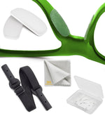 Load image into Gallery viewer, Eyeglass Nose Pads Stop Glasses from Sliding 6 Pairs Adhesive Sunglass Nose Bridge 0.5mm x 7mm x 16mm Glasses Accessories (Clear Pads & Dark Glasses Strap)