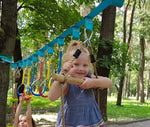 Load image into Gallery viewer, Wooden Rope Ladder for Kids with Ground anchoring Length 6.5'(2m) Width 16 (40cm) Outdoor or Indoor Climbing Rope Ladder for Ninja Slackline Backyard Playground Home Gym Park Treehouse