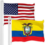 Load image into Gallery viewer, G128 Combo Pack: American USA Flag 3x5 Ft & Ecuador Flag 3x5 Ft, Both Printed 150D Polyester, Indoor/Outdoor, Brass Grommets