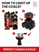 Load image into Gallery viewer, 72 pcs Hookah Charcoal Hookah Coals for Hookah Coconut 25mm Cubes 72 pcs 1.1 KG 2.2 lbs Premium Quality 100% Natural Coconut Charcoal Hookah Cubes NOT Quick Light