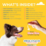 Load image into Gallery viewer, Omega 3 for Dogs 120 Fish Oil Treats for Shedding Dog Allergy Chews Skin and Coat Supplement Itch Relief Hot Spots Joint Health EPA & DHA Fatty Acids Biotin Puppy Salmon Oil Soft Chews