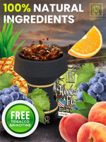 Load image into Gallery viewer, Sweet & Sour Hookah Flavors Set 3 x 50g non tobacco hookah flavor for your Hookah Bowl (Black grape Tropical fruit mix Pineapple) Hookah Bundle Pack of 3 Try these Tobacco Free Shisha