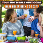 Load image into Gallery viewer, 4 Pcs Microwave Bowl Cozy Holders (Gray & White Checkered) – Heat Resistant Microwave Bowl Holders for Hot Food Protect Hands from Hot Dishes – Soft Fabric for Safe & Convenient Use in the Kitchen