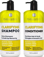 Load image into Gallery viewer, Clarifying Shampoo and Conditioner Set Sulfate Free Hair Care Products for Women and Men Build Up Remover for Curly Straight Color Treated Oily and Black Hair Hydrating Dry Split Ends Formula