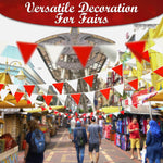 Load image into Gallery viewer, Triangle Banner Flags for Party Supplies 100ft White and Red Party Decorations Carnival Pennant Banner Flags on String