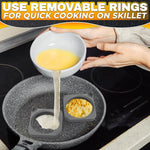 Load image into Gallery viewer, Silicone Egg Rings for Frying Eggs 16.5 x8.9 inch 6 Ring Removable Silicone Egg Molds for Griddle 12 Shapes 6 Round & 6 Square Non Stick & Heat Resistant Ergonomic Handles for Easy Cooking