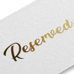 Load image into Gallery viewer, 10 Pack Gold Reserved Table Signs for Wedding Party Restaurant Double Sided Reserved Table Signs Gold Reserved Signs for Tables Gold Table Reserved Cards White Paper Reserved Table Tent Card