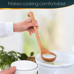 Load image into Gallery viewer, Bamboo Soup Ladle – Wooden Serving Spoon with Long Handle – Olive Wood Cooking Utensil – Durable & Natural Kitchen Tool