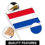 Load image into Gallery viewer, 30 Pack Handheld Netherlands Dutch Stick Flags 12x18 In Printed 150D Polyester