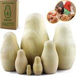 Load image into Gallery viewer, Unpainted Nesting Dolls DIY 7 Pcs Matryoshka Nesting Dolls Blank DIY Unfinished