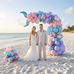 Load image into Gallery viewer, Mermaid Balloon Garland Arch Kit Under the Sea Party Decorations with Pastel Pink Blue Purple Gold Balloons Shell & Tail Foil Balloons Ocean Theme Birthday Baby Shower Décor