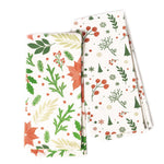 Load image into Gallery viewer, 100% Cotton Kitchen Towels 2 Pack 18 x 28 inch Christmas Flower Printed Dish Towels Hand Towels Boho Tea Towels Multifunctional Stylish Absorbent Quick Dry Soft