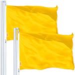 Load image into Gallery viewer, Solid Golden Yellow Color Flag 3x5 Ft 2Pack Printed 150D Polyester By G128