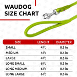 Load image into Gallery viewer, WAUDOG Rolled Leather Dog Leash 4Ft * 0.4 in for Small Medium and Large Dogs Heavy Duty Leather Puppy Leash for Outdoor Walking Running Training Strong Dog Leashes for Large Breed Dogs (Green)