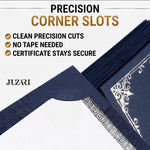 Load image into Gallery viewer, 10 Pack Single Sided Certificate Holders 8.5x11 Blue Award Certificate Folders with Silver Foil Border Cardstock Covers Letter Size Graduation Certificate Sleeves Protective Diploma Holders Bulk