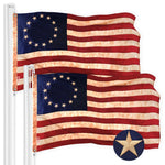 Load image into Gallery viewer, 2 Pack: Betsy Ross TeaStained Flag 3x5 Ft ToughWeave Pro Series Embroidered 420D Polyester Historical Flag