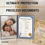 Load image into Gallery viewer, Birth Certificate Holder 8.5x11 Black Faux Leather Document Protector for Records Letter Size Durable Birth Certificate Document Holder Sleeve Protective Keepsake Folder with Silver Foil Cover