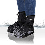 Load image into Gallery viewer, Short Waterproof Shoe Covers for Rain 2 Pairs of XX Large Reusable Walking Boot Covers with Rubber Sole Non Slip PVC Galoshes for Women and Men. Pack of 4 Zipper Front Protectors for Outdoors.