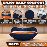 Load image into Gallery viewer, 4 Pcs Microwave Bowl Cozy Holders – Deep Navy Blue Microwave Bowl Holders for Hot Food Protect Hands from Hot Dishes – Soft & Heat Resistant Fabric for Safe Heating & Convenient Use in the Kitchen