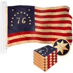 Load image into Gallery viewer, 5 Pack Bennington 76 Tea Stained Flag 1x1.5 Ft Embroidered 420D Polyester