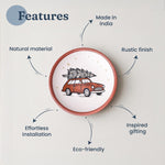 Load image into Gallery viewer, 8 Inch Terracotta Winter Plates Set of 2 Ceramic Wall Hanging Clay Decorative Plates for Winter Decorations Round Wall Decor for Living Room & Kitchen