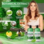 Load image into Gallery viewer, Nettle Shampoo and Conditioner Set 16.9 Fl Oz 2 Pack Sulfate Free to Boost Volume Thickening Strengthening Volumizing Formula for Fine and Thinning Hair Women and Men (Pack of 2)