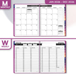 Load image into Gallery viewer, 2026 Appointment Book Planner 8.5 x 11 inch Large Magenta Tabbed Daily Hourly Weekly Planner Schedule Book 15 Minute time Slots Business & Personal Planner Jan 2026 Dec 2026