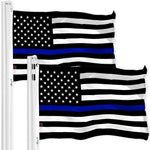 Load image into Gallery viewer, Thin Blue Line American Flag 3x5 Ft 2Pack Printed 150D Polyester