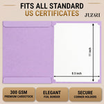 Load image into Gallery viewer, 30 Pack Premium Purple Certificate Holders 8.5 x 11 Heavyweight 300gsm Cardstock Diploma Holder & Certificate Folder Award Certificate Folders for Graduation with Gold Foil Diploma Cover 8.5x11