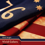 Load image into Gallery viewer, G128 Combo Pack: American USA TeaStained Flag 3x5 Ft & Bennington 76 TeaStained Flag 3x5 Ft Both LiteWeave Pro Series Printed 300D Polyester, Brass Grommets
