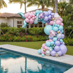 Load image into Gallery viewer, Mermaid Balloon Garland Arch Kit Under the Sea Party Decorations with Pastel Pink Blue Purple Gold Balloons Shell & Tail Foil Balloons Ocean Theme Birthday Baby Shower Décor