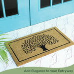 Load image into Gallery viewer, Coco Coir Door Mat Welcome Mat with Tree Print Beige 30x17x0.6