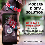 Load image into Gallery viewer, Waterproof Dog Collar Adjustable 17–28 in Neck x 1 3/5 in Wide Buckle & QR Tag Red