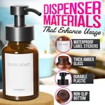 Load image into Gallery viewer, 2Pcs Amber Glass Foaming Soap Dispenser 8.5 oz Amber Glass Soap Dispenser with Pump Compatible with Hand Soap Dish Soap Shampoo and Gel Durable Stylish & Refillable for Bathroom and Kitchen