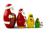 Load image into Gallery viewer, Matryoshka Babuska Russian Nesting Wooden Doll Christmas Story Santa 5 Pcs