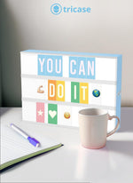 Load image into Gallery viewer, Blue Cinema Light Box with 312 Letters Emojis 3 Markers Led Board Decor for Girl