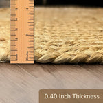 Load image into Gallery viewer, Jute Braided Runner Rug 2x5 ft Natural Handwoven Farmhouse Décor Ideal for Kitchens Bedrooms Hallways Entryways Indoor Spaces