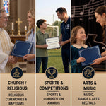 Load image into Gallery viewer, 10 Pack Single Sided Certificate Holders 8.5x11 Blue Award Certificate Folders with Silver Foil Border Cardstock Covers Letter Size Graduation Certificate Sleeves Protective Diploma Holders Bulk