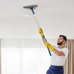 Load image into Gallery viewer, Wall Mop Cleaner with Long Handle Adjustable 31–79 Inch Flat Microfiber Wall Cleaner Mop Dark Green Stainless Steel Handle Walls Ceiling and Floor Use