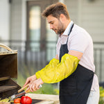 Load image into Gallery viewer, Yellow Disposable Arm Sleeves 18 Inch 100 Pack Waterproof Sleeve Elastic Wrists