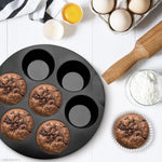Load image into Gallery viewer, Air Fryer Muffin Pan 3.5 5.8L Compatible 7 Cup Tray Nonstick Silicone Muffin Pans for Baking Air Fryer Silicone Egg Mold with 7.09 x7.09 x0.28 Size Easy Use and Smooth Cleaning Functionality