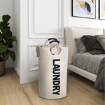 Load image into Gallery viewer, 82L Large Laundry Basket Beige Collapsible Hamper with Handles Double Layer Waterproof Fabric Dirty Clothes Basket Foldable Freestanding Bin Laundry Hamper for Dorm Bathroom & Bedroom