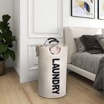 Load image into Gallery viewer, 82L Large Laundry Basket Beige Collapsible Hamper with Handles Double Layer Waterproof Fabric Dirty Clothes Basket Foldable Freestanding Bin Laundry Hamper for Dorm Bathroom & Bedroom