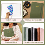 Load image into Gallery viewer, 2025 2026 HARDCOVER Leather Planner Weekly & Monthly 8.5x11 Inches Academic Planner Business Personal or Student Pen Holder Thick Paper July 2025 June 2026 (Olive Green)