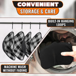 Load image into Gallery viewer, 4 Piece Microwave Bowl Holder Set – 7.5 x7.5 Microwave Bowl Holders for Hot Food Black and White Checkered Fabric for Safe & Easy Handling – Machine Washable
