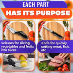 Load image into Gallery viewer, Kitchen Scissors for Food – 2 in 1 Cutting Board Scissors & Knife with Locking Mechanism & Stainless Steel Blades – Multifunctional Kitchen Shears for Effortless Chopping Slicing & Meal Prep
