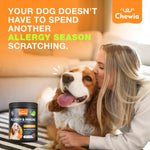 Load image into Gallery viewer, Dog Allergy Relief Chews Itch Relief for Dogs 180 Allergy Chews for Itching Skin with Probiotics, Colostrum, Salmon Oil Allergy, Skin and Coat, Immune, Digestion Support Supplement Hot Spots
