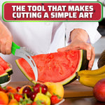 Load image into Gallery viewer, Watermelon Slicer Cutter Tool – Durable Stainless Steel Blade Watermelon Cutter with Ergonomic Handle Slice or Cube Cantaloupe & Honeydew Quick Mess Free Prep for Summer Snacks Parties & BBQs
